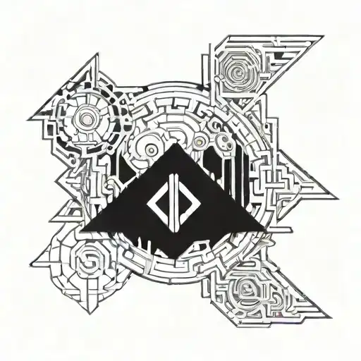 Initial Tattoo Design With 2