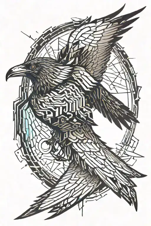 Crow Wings On An Angel Falling Apart