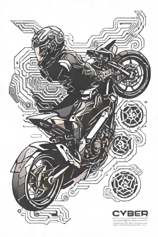 Sports Bike In A Curve And Car Skidding