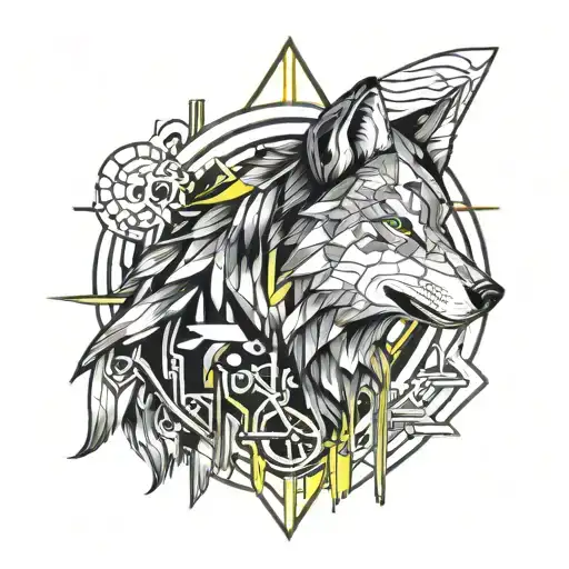 Moon And Wolf Surrounded