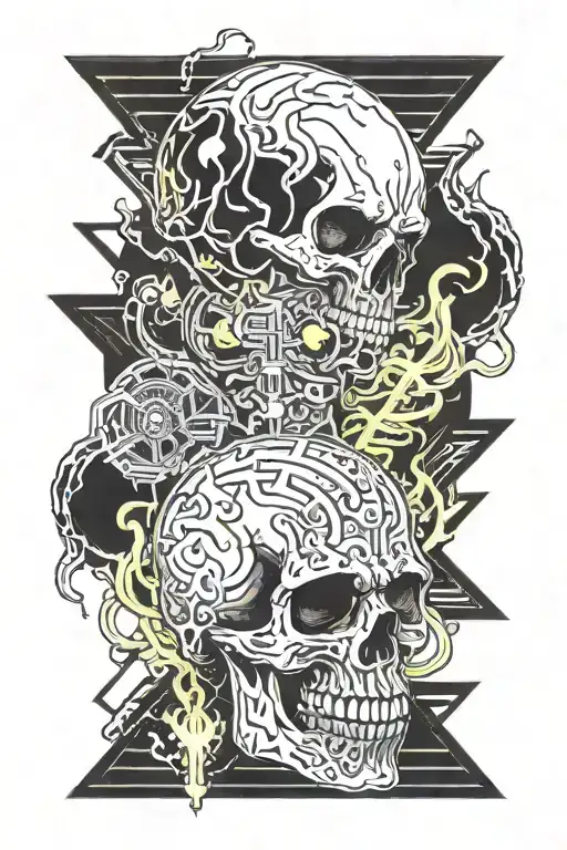 Juice Wrld Flaming Skull Smoke