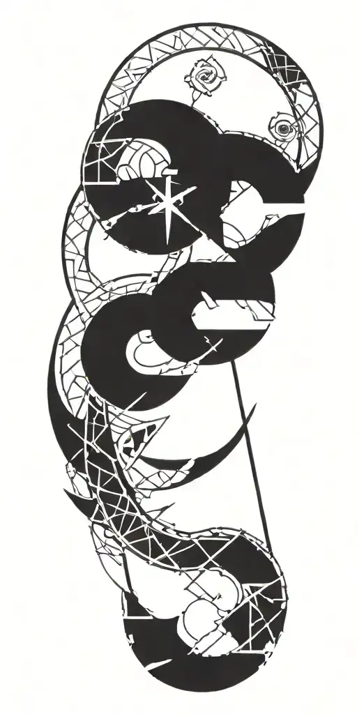 Viking Runes Tattoo Design Combining Elements