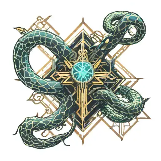 Cross With Snake