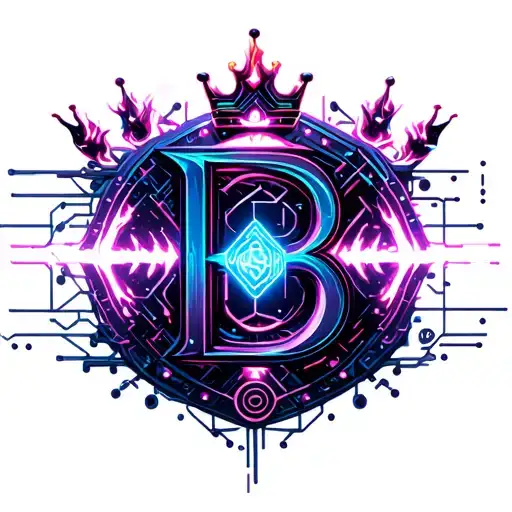Letter B With A Crown On Top Make The Whole Thing Look Like Its On Fire