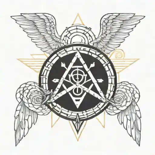 Sigil Tattoo With Wings And Snake Gemini Means Heal Passion Growth And Healing