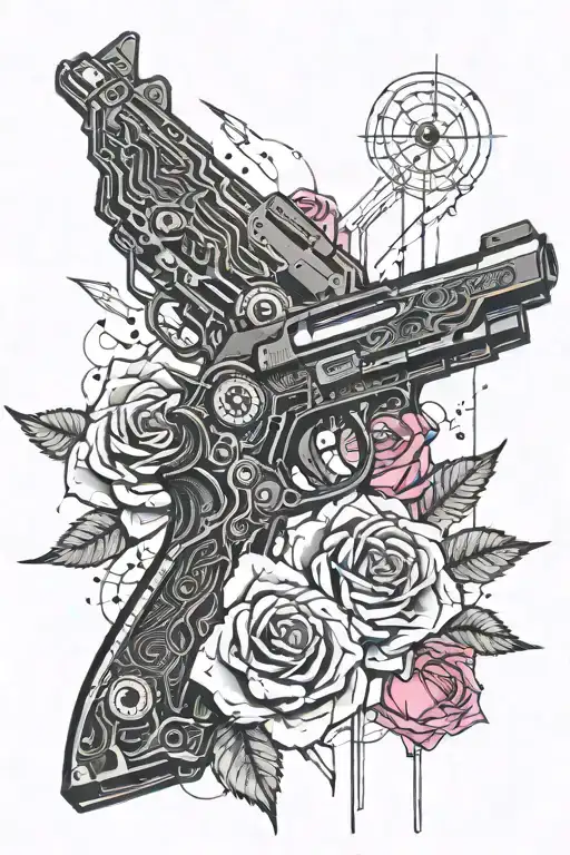 Gun And Rose Intertwined