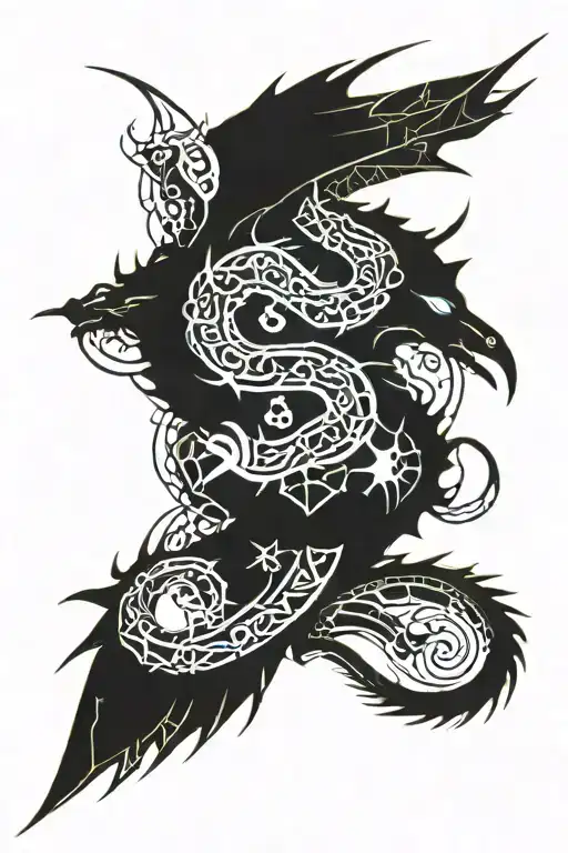 Galactic Dragon With Six Wings