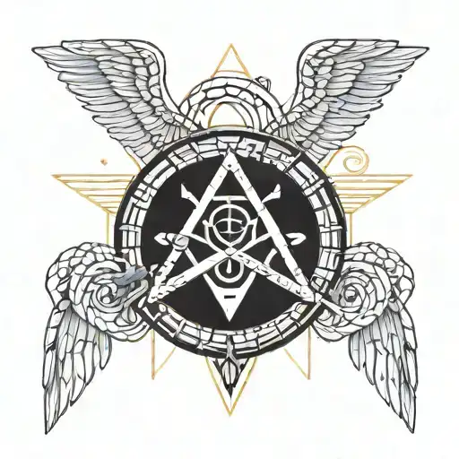 Sigil Tattoo With Wings And Snake Gemini Means Heal Passion Growth And Healing