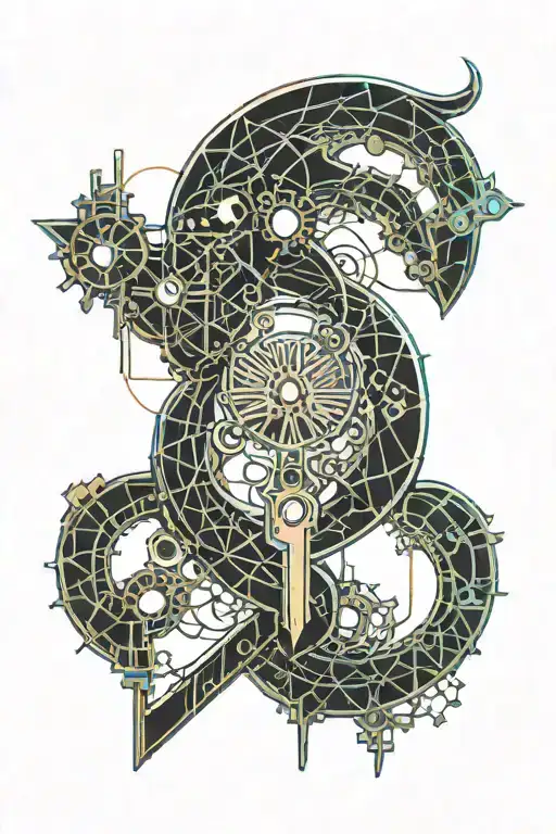 Crescent Moon With Key Dangling On The Edge