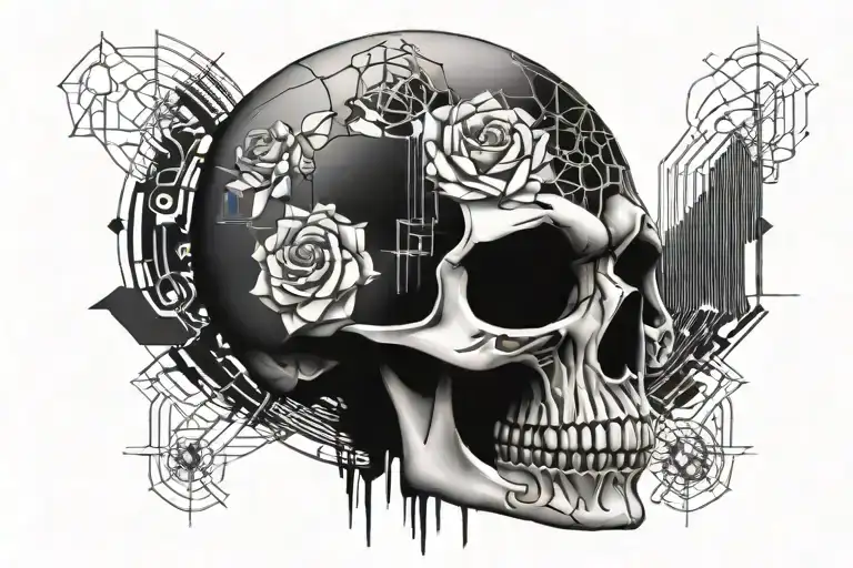 Rose Inside Skull