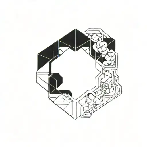 Cyberpunk Minimal Abstract Flower Alien Geometric Dark