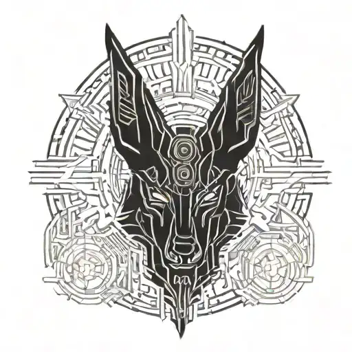 Anubis In Cyberpunk Style