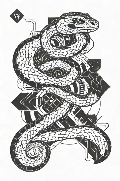 Black And White Snake Cybersigilism