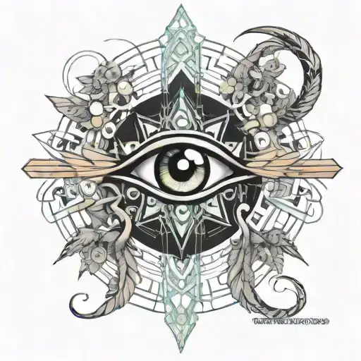 Ankh Eye Bed Of Roses Feathers