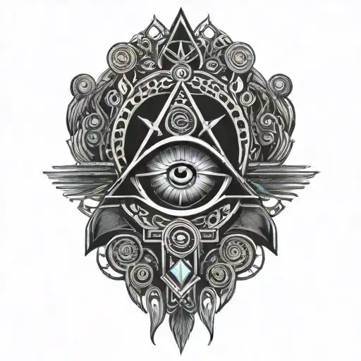 Black Rose Ankh Eye Feathers