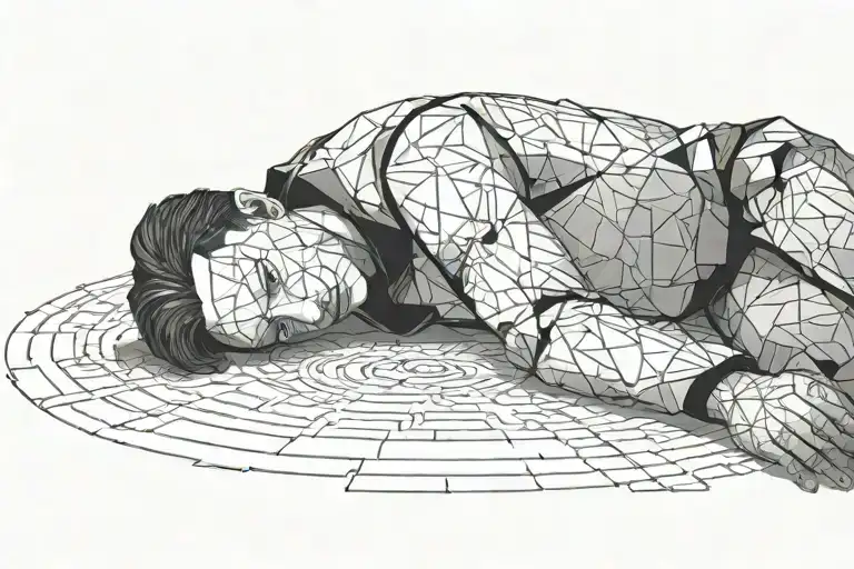 A Sad Person Laying On The Floor