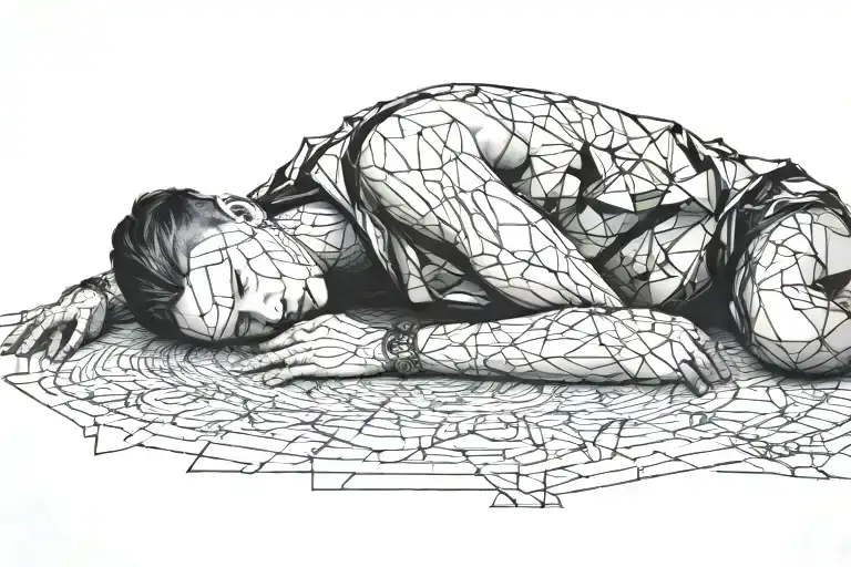 A Sad Person Laying On The Floor