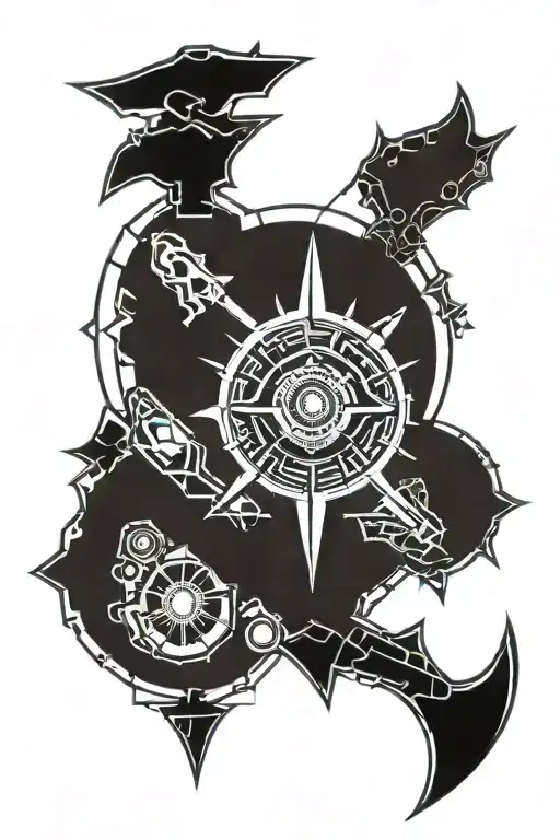 Dagger With An Eye Inside Trough A Moon