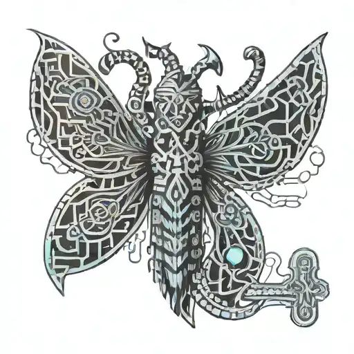 Deadhead Moth With A Ankh Symbol Intertwined