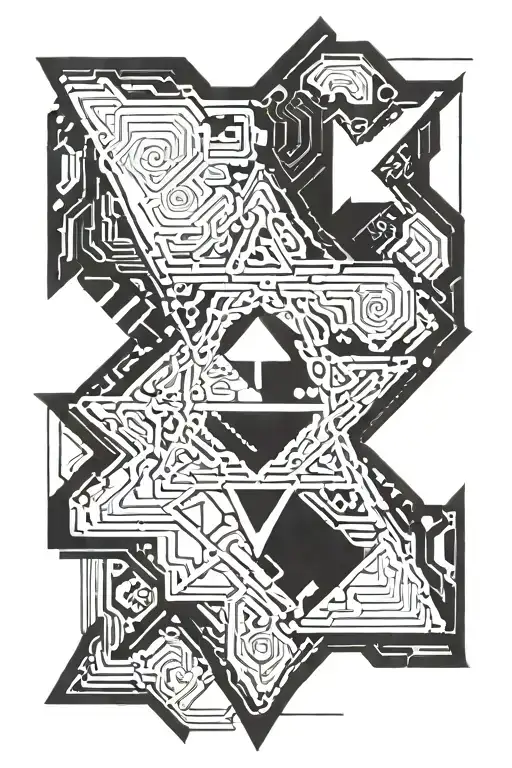 Minimalistic Tribal Goth Cybersigilism Stars Minimal