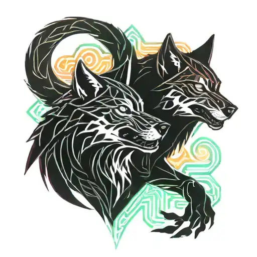 Wolf Fighting Each Other