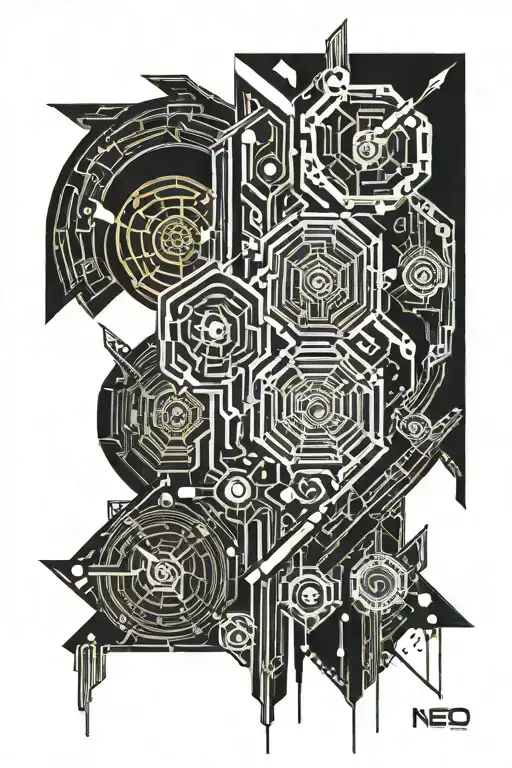 Neo Tribal Black Work Leg Sleeve