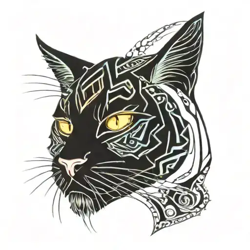 Angry Cat Screaming With A See Of Flammes