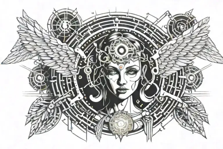 Angel With Womans Eyes Surrounded