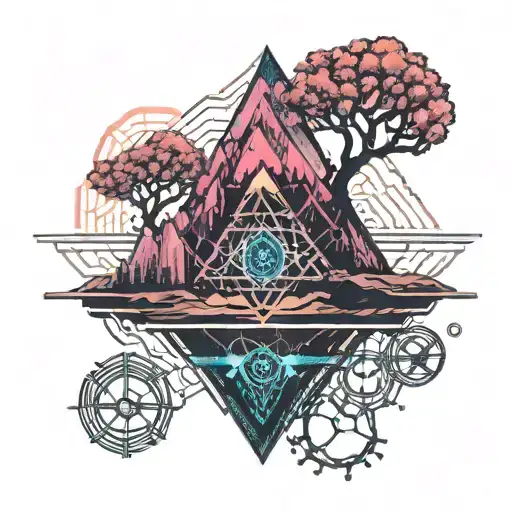 Moutain Top And Tree