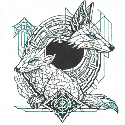 Water Fox Sitting On A Trident