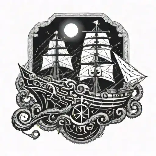 Kraken And Sailing Ship