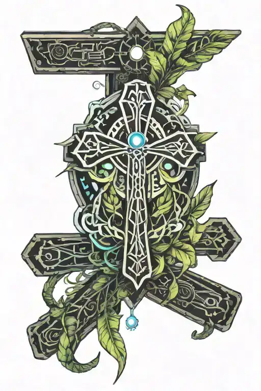 Ankh Surrounded By Mostera Plant Morphing
