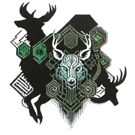 A Deer And Racoon Circling Each Others