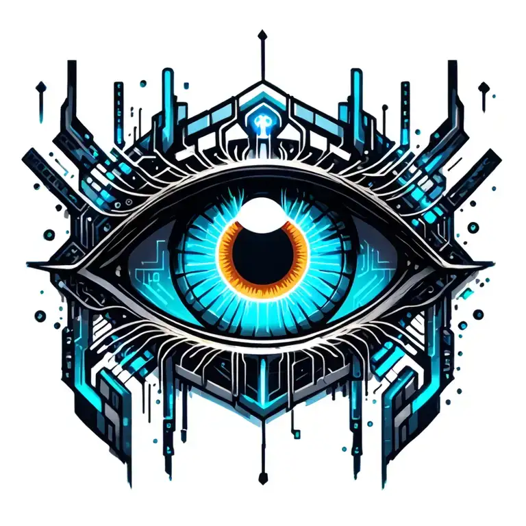 Men Evil Eye Chest Tattoo On Left Side