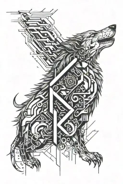 Wolf With Letter K R