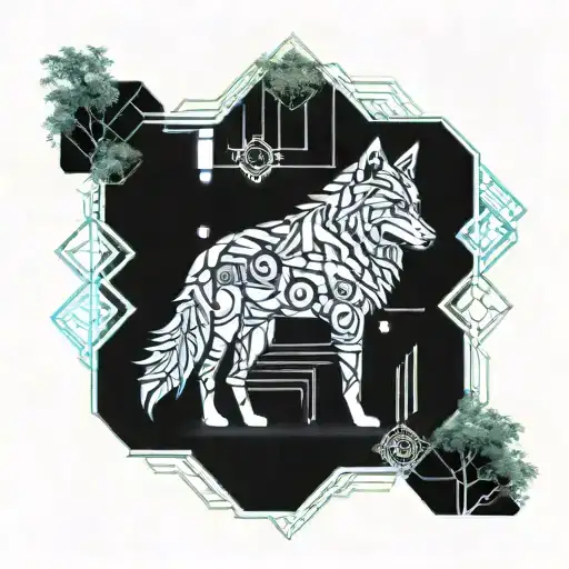 Tree Of Life And Wolf