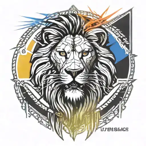 Filipino Flag Within Lion's Mane Showcasing Strength