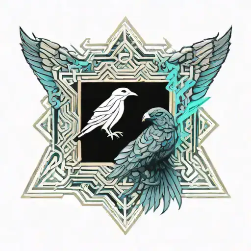 Warior And Raven Standing