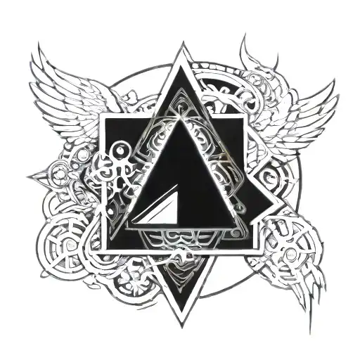 Angel With Crosses And Eyes Surrounded