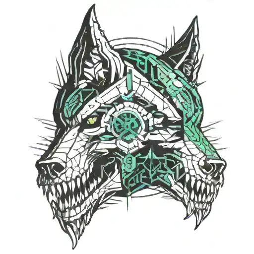 Horror Wolf Skull