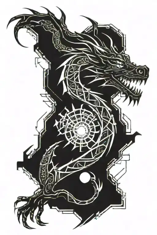 Dragon Painted With A Brush