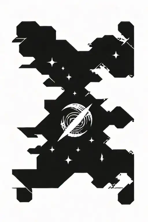 Moon And Lightning Bolt