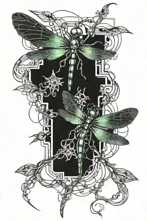 Dragonfly And Vines Wrapped