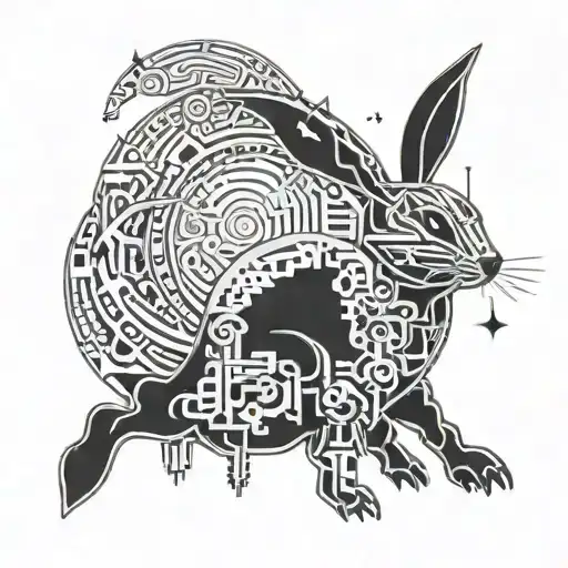 Moon And Bunny Rabbit