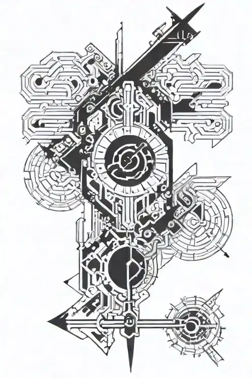 Black Broken Sword With Astral Detail