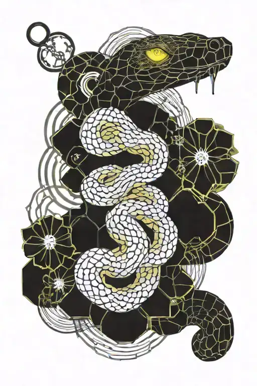 Snake Around Chrysanthemum