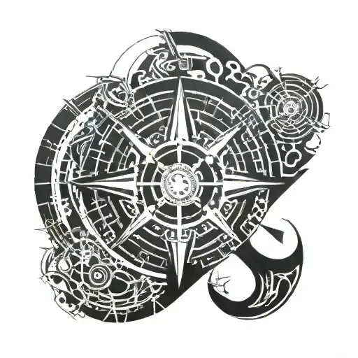 Compass And Letter C