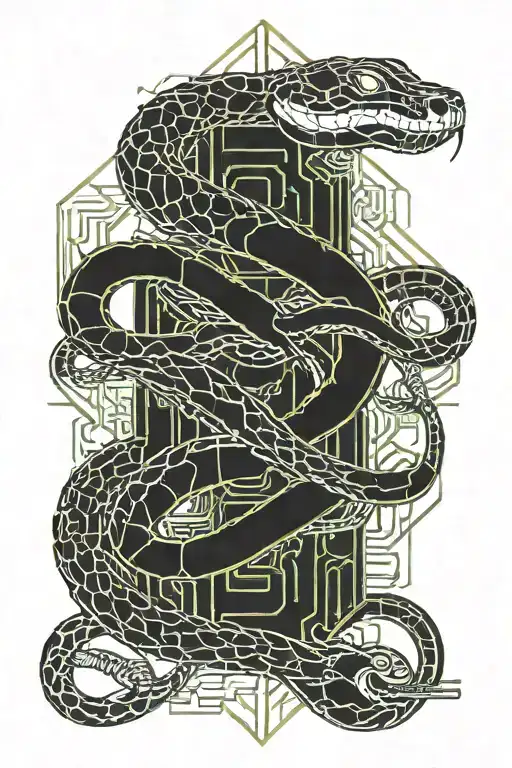 Snake And Thin Lines Going