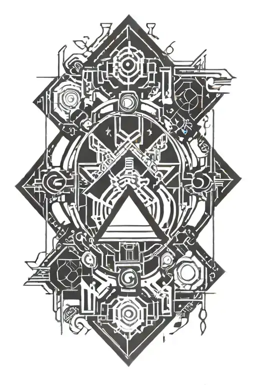 Anime Sigilism Tattoo Black Monotone