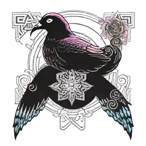 Pigeon And Octopus And Flowers